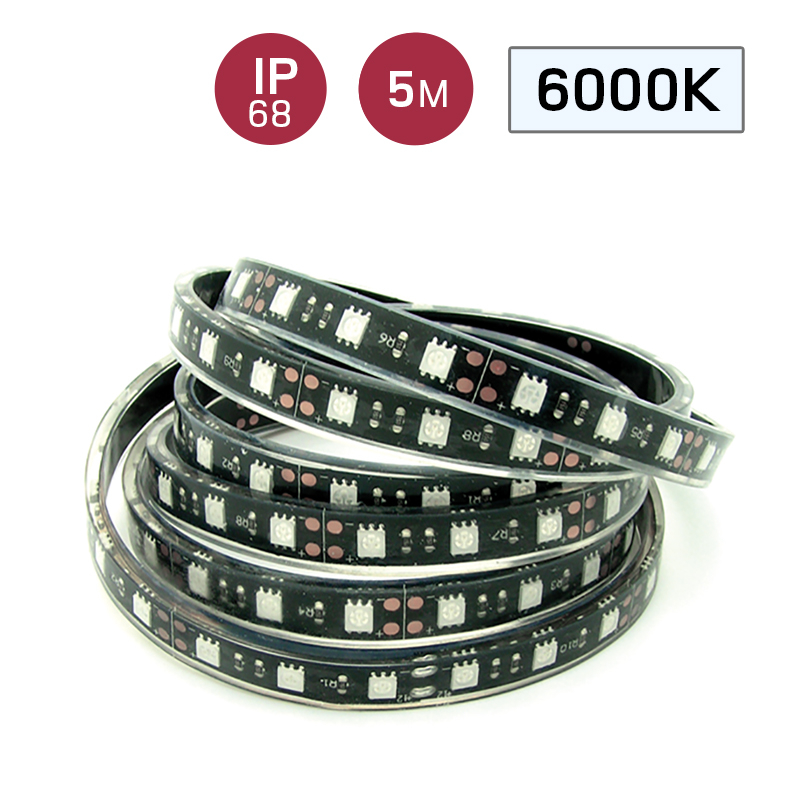 Silikon-LED-Streifen 5m kaltweiß 6000K