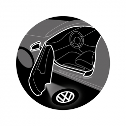 VW Türbeleuchtung mit Logo