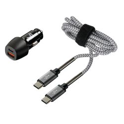 Chargeur Qualcomm QC 3.0 avec câble USB C 12/24V