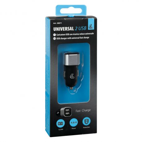 Chargeur 2 x USB A 4.8A Fast Charge 12/24V
