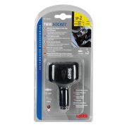 Doppelter Zigarettenanzünder-Adapter mit Sicherung und LED.